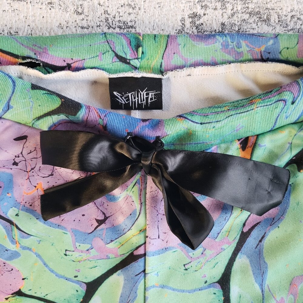 Stay Rad Marble Tie Dye Set4Lyfe Purple Green Blue JG Joggers Large
